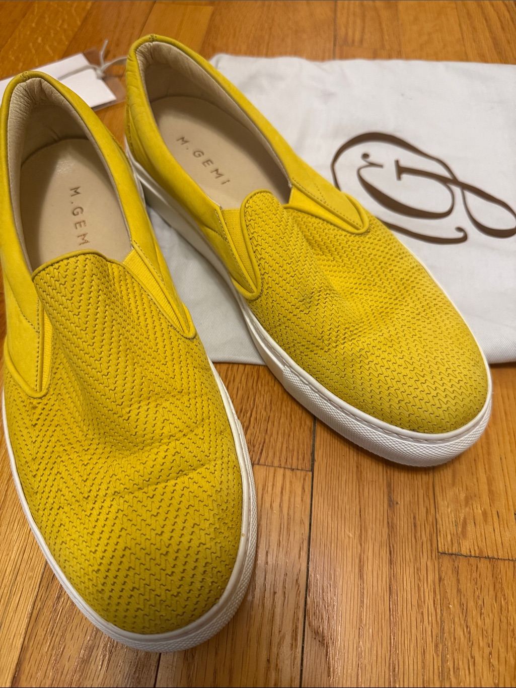 M. Gemi Vibrant Yellow Perforated Slip-Ons
